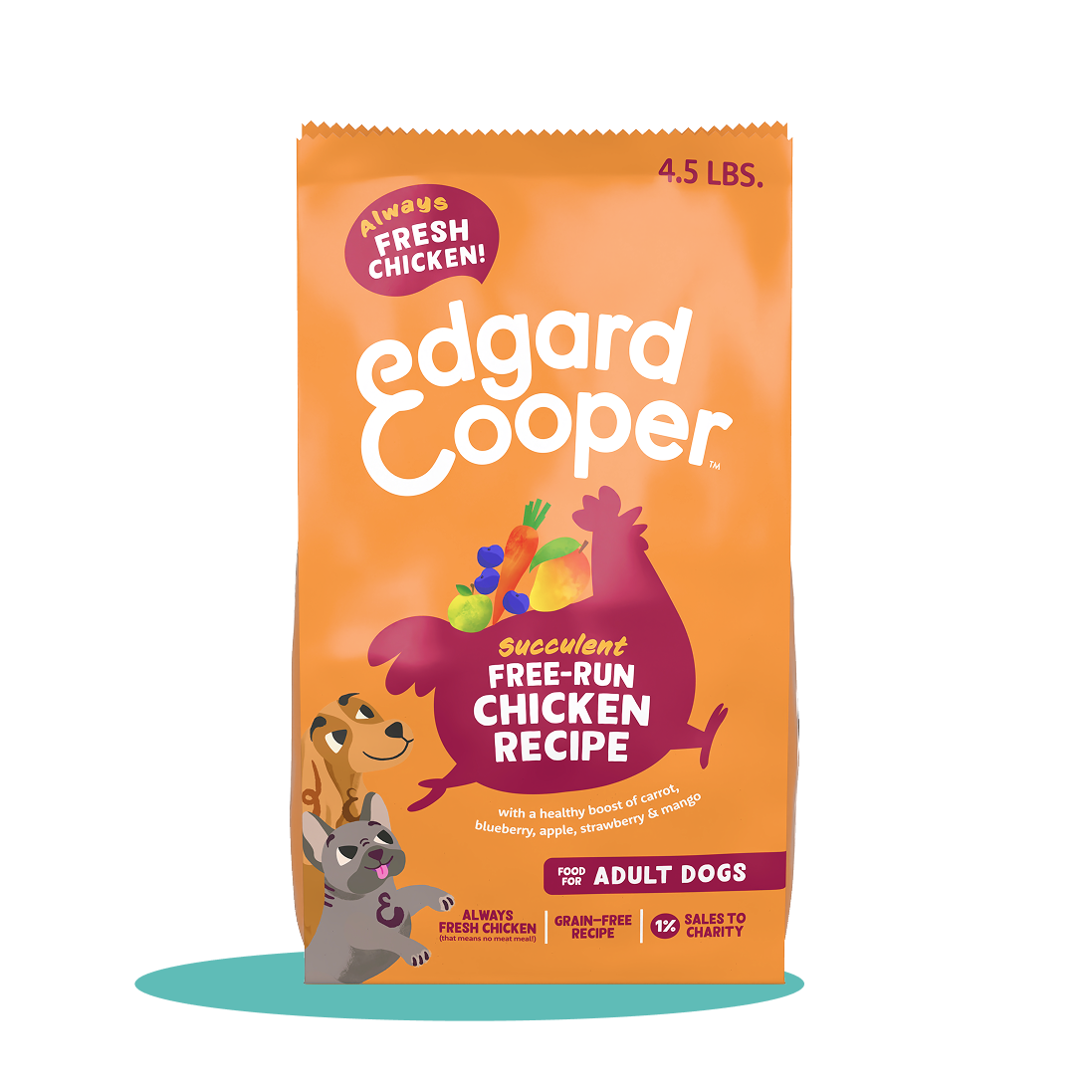 A bag of Free-run Chicken Dry Food