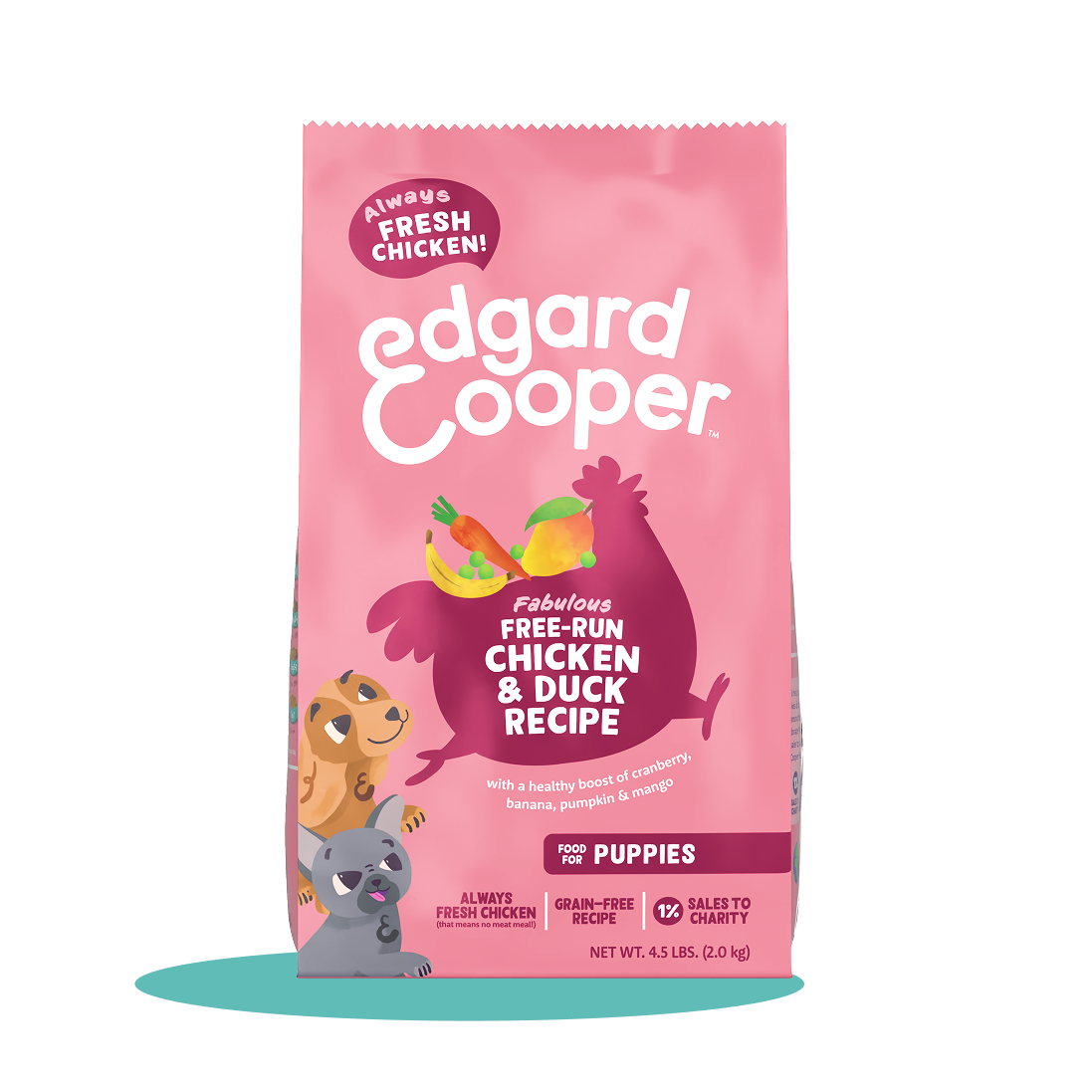 A bag of free-run Chicken & Duck Dry Food
