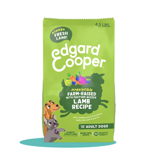 A bag of Edgard & Cooper lamb dry dog food